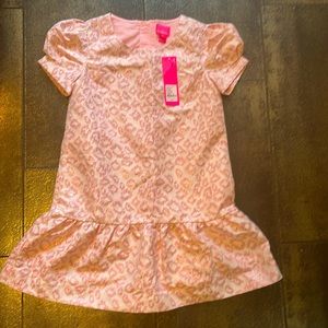 Lilly Pulitzer Calla Lilly Pink Leopard Jacquard girls dress